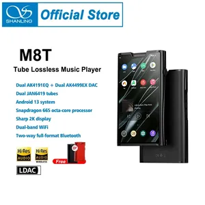 เครื่องเล่นเพลงพกพา SHANLING M8T แบบหลอดสุญญากาศ ระบบ HIFI รองรับ <span class=keywords><strong>Android</strong></span> ความละเอียดสูง <span class=keywords><strong>MP3</strong></span> วอล์คแมน ชิปประมวลผลเสียงคู่ 4191EQ และ 4499EXDAC - Product Image 2