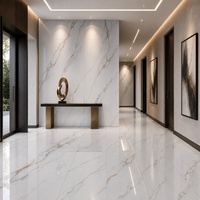 Carrelage aspect marbre poli pleine masse 600x1200mm veiné gris, directement de l'usine de Foshan, pour projets de murs et sols de hall d'hôtel