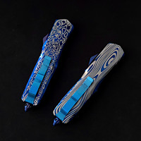 Couteau pliant OTF Shangchi Dragon, brise-vitre, en alliage de zinc bleu titane, micro-technologie, équipement de camping en plein air, outil EDC