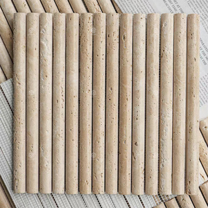 Rãnh màu be <span class=keywords><strong>travertine</strong></span> đá cẩm thạch giọng tường gạch lõm sáo đá tấm Tường cho trang trí nội thất - Product Image 5