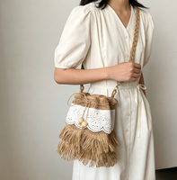 Sac de plage en paille tressé vintage bohème avec franges, personnalisé par le créateur, sac à bandoulière pour femme, idéal pour les vacances d'été – Fournisseur direct usine