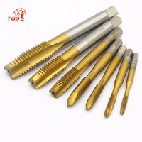 Jeu de tarauds et filières hélicoïdales TGS HSS avec revêtement en titane, droite, 62 HRC, garantie 3 ans, pour métaux M3-12, outil de machine