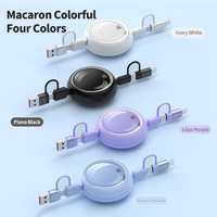 Câble USB Type-C rétractable personnalisé avec logo, 2-en-2, charge rapide 5A pour téléphones mobiles – Cadeau promotionnel très demandé