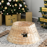 Vente directe d'usine, base de collier de sapin de Noël tissée à la main, style campagnard, jupe de sapin de Noël