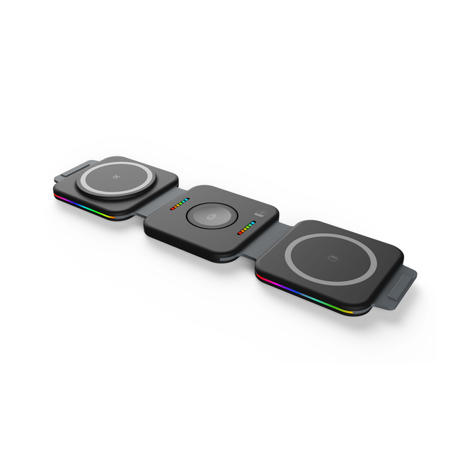2025 Hot Selling 3-in-1 Magnetic Fast Wireless Charger Foldable Charging Portable Usb-c Wireless Charger for Phone Smart Mobile
