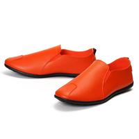 Chaussures en cuir décontractées pour hommes, style coréen, à enfiler, semelle souple, légères, pour le travail quotidien