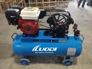 New Air Compressor With 100L Tank Diesel Engine With Piston Motor For Gasoline And Diesel Use Gasoline Air Compressor