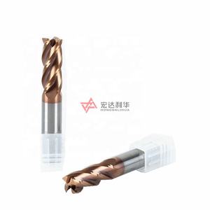 Molino de extremo de radio de esquina de 4mm de diámetro de carburo sólido 0,2mm <span class=keywords><strong>Rad</strong></span> 2-Flauta AIiTIN recubierto 45HRC para producto de uso general fresa - Product Image 3