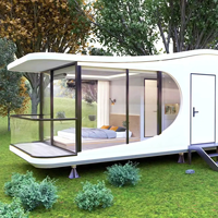 Bâtiment de bureau modulaire préfabriqué extérieur en forme de capsule, conteneur de luxe mobile, design moderne, installation rapide