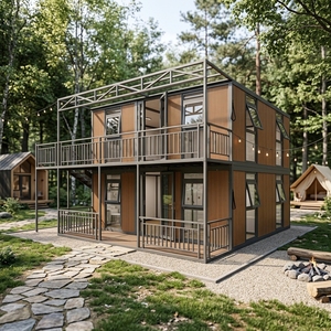 Maison extensible à double aile 20'40' de type usine, Villa préfabriquée moderne avec salle de bain et cuisine, Assemblage rapide en 30 minutes, Annexe - Product Image 3