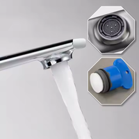 Robinet de lavabo moderne en laiton chromé à montage sur pont, à capteur sans contact, avec cartouche céramique, pour salle de bain