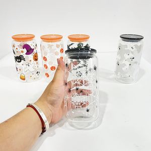 Vaso de Cerveza de 16 oz con Diseño de Halloween, Impresión UV 3D, Tapa de Plástico y Pajita Transparente de PP, para Regalo de Halloween - Product Image 5