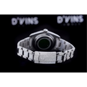 Montre Drioshipping en acier inoxydable avec diamants Moissanite, design charme réserve de marche, mouvement mécanique, unisexe, luxe et mode - Product Image 4