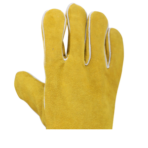 ถุงมือเชื่อมสีเหลืองหนังวัวแยกสีขาวท่อสำหรับเชื่อมภายในถุงมือทำงานซับฝ้ายขนแกะ - Product Image 6