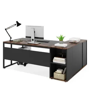 Bàn giám đốc phong cách điều hành với tủ lưu trữ bên trái và bề mặt làm việc rộng rãi cho văn phòng công ty - Product Image 2