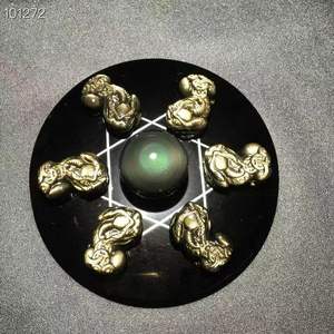Obsidienne dorée naturelle de haute qualité Pi Xiu, faite à la main, nouvelle <span class=keywords><strong>formation</strong></span> chinoise à sept étoiles, pour souvenir, décoration, cadeau - Product Image 3
