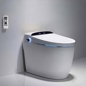 WC intelligent WST3401 à siphon en S, double chasse automatique, télécommande, siège chauffant, design moderne instantané, à poser au sol - Product Image 1