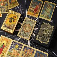 Vente en gros Tarot espagnol en feuille d'or 12*7cm Cartes de jeu de société en PVC étanches avec guide