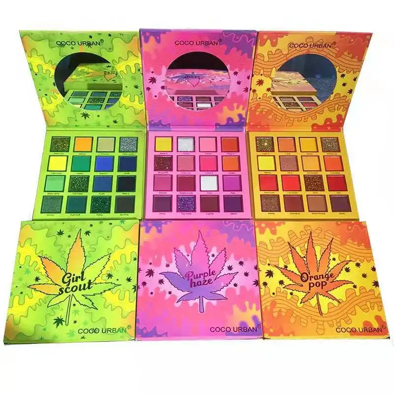 Maple leaf 16 color eye shadow plate three groups of color makeup plate pearlescent matte gorgeous colors