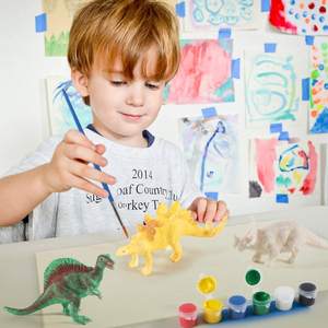 Set Mainan Kerajinan dan Seni Anak, Kit Lukisan Dekorasi Dinosaurus Anda Sendiri DIY Warna 3D Mainan Dino untuk Anak Laki-laki Perempuan - Product Image 5
