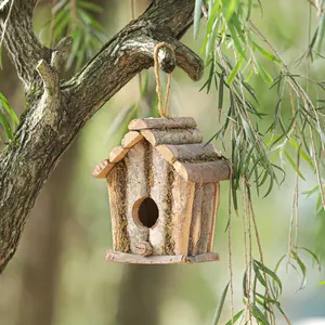 Chinese Bird House Suppliers Customized Eco-friendly Small Wooden Bird House Practical Birdhouse Pet House