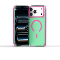 Coques de téléphone portable magnétiques translucides mates HONATOP pour 18 16 17 Pro, avec bords contrastés, protection antichoc
