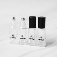 Botol parfum kosong Roll on kaca persegi gulung 15ml 9ml 8ml 5ml dengan kaca/rol baja plastik