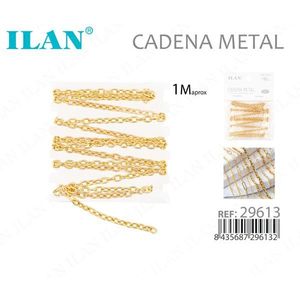 Cadena metálica Ilan de 1 metro color dorado para adornos de prendas - Product Image 1