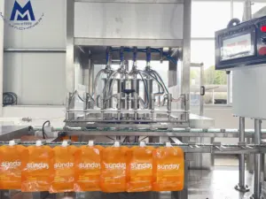 Otomatik sıvı deterjan suyu sosu salçası doypack kapatma ve emzik poşet dolum makinesi
