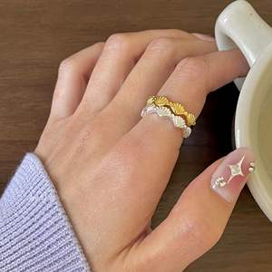 Anillo de Plata de Ley S925 con Incrustaciones Tridimensionales, Anillo Abierto Versátil, Estilo Dulce y Moderno - Product Image 5