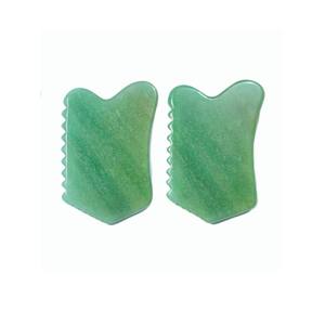 Outils de massage facial en jade aventurine vert naturel, logo personnalisé, thérapie gua sha, planche à gratter gua sha - Product Image 2