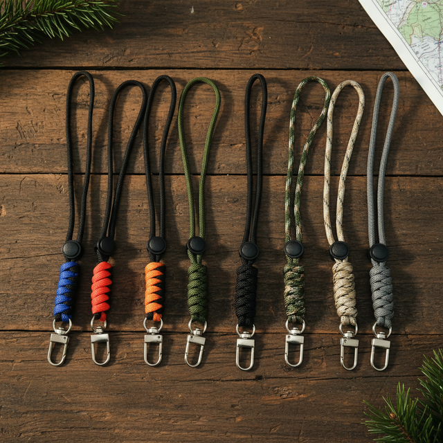 Nylon Paracord Handmade Lanyard Utility Rope Keychain Carabiner for Phone , Keychain , Water Bottle