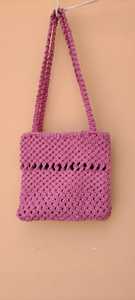 Bolso de Hombro de Macramé Hecho a Mano, Bolso Tipo Hobo, Bolso Tote Boho, Ligero, de Algodón, con Capacidad de hasta 1L, para Mujer, para Bodas y Fiestas - Product Image 1