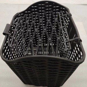 Cesta de la compra de coche y <span class=keywords><strong>bicicleta</strong></span> eléctrica de Material de ratán de imitación negro grueso con cesta tejida cuadrada - Product Image 3