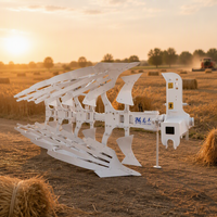 Charrue réversible hydraulique à 5 socs montée sur tracteur, cultivateur agricole