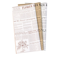 Papier d'emballage de fleur enduit de papier Kraft de journal anglais vintage pour le matériel de pulpe de fleuristes emballé dans le carton