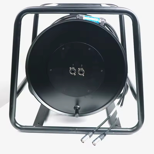 RJ45 Network Cable Reel, Heavy Duty Metal Cable Drum, CAT6 Stage Network Cable Reel for Live Events, Stage Lighting Transmission