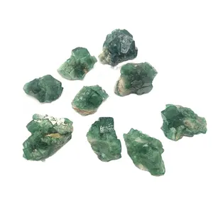 도매 천연 거친 석영 돌 치유 원시 크리스탈 녹색 형석 클러스터 미네랄 표본