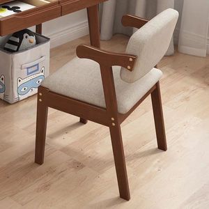 Chaise de bureau et d'étude en bois massif de style moderne avec dossier, tabouret de <span class=keywords><strong>chambre</strong></span> pour étudiants, mobilier de maison - Product Image 4