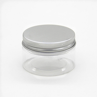 Pot en plastique pour crème cosmétique 80 ml, diamètre 59 mm, avec couvercle transparent blanc, noir ou doré