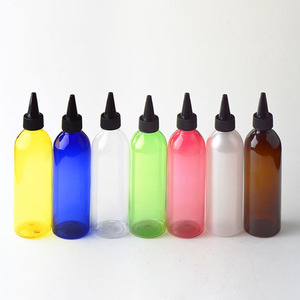 Rỗng 200ml hổ phách Pet nhựa tóc dầu chai với Comb tip nhựa tóc dầu chai bóp Applicator chai với Twist Top cap - Product Image 3