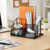 Organizador de Escritorio Multifuncional de Metal con Cajones, Portaplumas, Suministros de Oficina, Almacenamiento de Archivos y Documentos