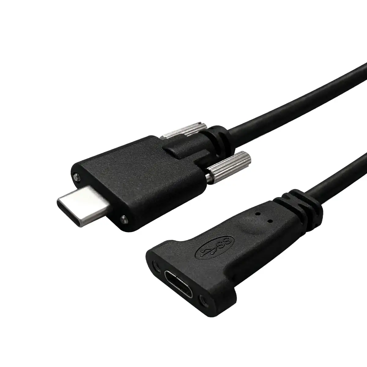 Kabel Data USB 3.1 Tipe C tingkat industri dengan pengencang (laki-laki ke perempuan)