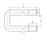 Venta de fábrica Acero inoxidable/al carbono Tornillo en forma de U Deflector Abrazadera de tubo Perno Cuadrado Perno en U Tornillos chapados en zinc Personalizar Aceptar