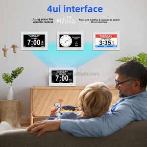 กรอบรูปดิจิตอลและนาฬิกาอะนาล็อก นาฬิกาปลุกดิจิตอล/ตัวเตือนทางการแพทย์พร้อมภาพถ่าย นาฬิกาเสียงอัตโนมัติสำหรับฤดูร้อนและฤดูหนาว - Product Image 5