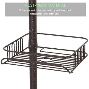 Stainless Steel Four Tier Modern <b>Corner</b> Bathroom Organizer Wall Mounted Adhesive Installation No Drilling Required Hotel Kitchen - Product Image 4