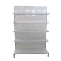 Étagère de supermarché double face légère en acier inoxydable avec panneaux perforés