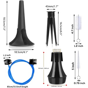 Kit de Cuidado para <span class=keywords><strong>Trompeta</strong></span> de 7 Piezas, Componentes de Plástico y Metal, Incluye Silenciador Deslizante Pequeño, Cepillo para Boquilla, Accesorios Esenciales - Product Image 5