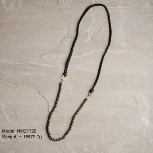 <span class=keywords><strong>Collana</strong></span> da Donna NM21726 Mudulla Stile Bohemien con Perline Lunghe in Turchese, Ematite e Amazzonite, Catena <span class=keywords><strong>Intrecciata</strong></span> con Motivo Geometrico - Product Image 4