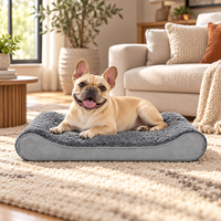 Matelas orthopédique ergonomique à rebord incurvé pour animaux de compagnie, lit doux en polaire Sherpa pour chien et chat, housse amovible pour repos intérieur OEM ODM